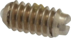 Vlier - 5-40, 0.062" Ball Diam, 0.25" Body Length, 0.02" Max Ball Reach, Threaded Ball Plunger - Stainless Steel Body, Stainless Steel Ball, 0.25 Lb Initial End Force, 0.75 Lb Final End Force, Locking Element - Exact Tool & Supply