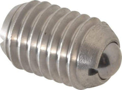 Vlier - 1/2-13, 0.281" Ball Diam, 0.75" Body Length, 0.072" Max Ball Reach, Threaded Ball Plunger - Stainless Steel Body, Stainless Steel Ball, 3 Lb Initial End Force, 6 Lb Final End Force - Exact Tool & Supply
