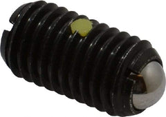 Vlier - M12x1.75, 8mm Ball Diam, 22mm Body Length, 2.5mm Max Ball Reach, Threaded Ball Plunger - Steel Body, Steel Ball, 6.75 Lb Initial End Force, 12.36 Lb Final End Force, Locking Element - Exact Tool & Supply
