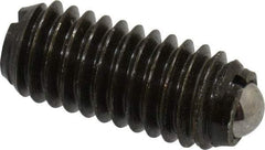 Vlier - M6x1.0, 3.5mm Ball Diam, 14mm Body Length, 1mm Max Ball Reach, Threaded Ball Plunger - Steel Body, Steel Ball, 2.02 Lb Initial End Force, 2.92 Lb Final End Force - Exact Tool & Supply