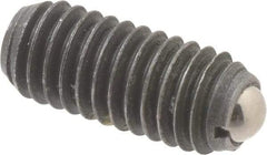 Vlier - M6x1.0, 3.5mm Ball Diam, 14mm Body Length, 1mm Max Ball Reach, Threaded Ball Plunger - Steel Body, Steel Ball, 2.02 Lb Initial End Force, 2.92 Lb Final End Force, Locking Element - Exact Tool & Supply