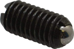 Vlier - M8x1.25, 5mm Ball Diam, 16mm Body Length, 1.5mm Max Ball Reach, Threaded Ball Plunger - Steel Body, Steel Ball, 3.37 Lb Initial End Force, 6.75 Lb Final End Force, Locking Element - Exact Tool & Supply