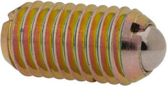 Vlier - M10x1.5, 6mm Ball Diam, 19mm Body Length, 2mm Max Ball Reach, Threaded Ball Plunger - Steel Body, Steel Ball, 13.49 Lb Initial End Force, 20.23 Lb Final End Force - Exact Tool & Supply