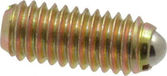 Vlier - M6x1.0, 3.5mm Ball Diam, 14mm Body Length, 1mm Max Ball Reach, Threaded Ball Plunger - Steel Body, Steel Ball, 6.29 Lb Initial End Force, 9 Lb Final End Force - Exact Tool & Supply