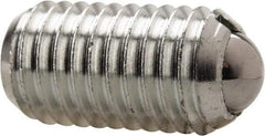 Vlier - M12x1.75, 8mm Ball Diam, 22mm Body Length, 2.5mm Max Ball Reach, Threaded Ball Plunger - Steel Body, Steel Ball, 2.25 Lb Initial End Force, 4.5 Lb Final End Force - Exact Tool & Supply
