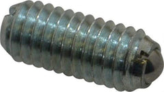Vlier - M6x1.0, 3.5mm Ball Diam, 14mm Body Length, 1mm Max Ball Reach, Threaded Ball Plunger - Steel Body, Steel Ball, 0.45 Lb Initial End Force, 1.35 Lb Final End Force - Exact Tool & Supply
