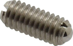 Vlier - M4x0.7, 2.5mm Ball Diam, 9mm Body Length, 0.8mm Max Ball Reach, Threaded Ball Plunger - Stainless Steel Body, Stainless Steel Ball, 0.9 Lb Initial End Force, 2.25 Lb Final End Force - Exact Tool & Supply