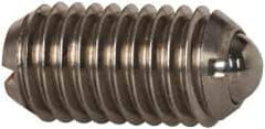 Vlier - M10x1.5, 6mm Ball Diam, 19mm Body Length, 2mm Max Ball Reach, Threaded Ball Plunger - Stainless Steel Body, Stainless Steel Ball, 13.49 Lb Initial End Force, 20.23 Lb Final End Force - Exact Tool & Supply