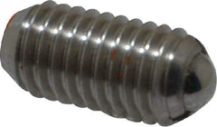 Vlier - M8x1.25, 5mm Ball Diam, 16mm Body Length, 1.5mm Max Ball Reach, Threaded Ball Plunger - Stainless Steel Body, Stainless Steel Ball, 9 Lb Initial End Force, 13.49 Lb Final End Force - Exact Tool & Supply
