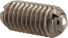 Vlier - M8x1.25, 5mm Ball Diam, 16mm Body Length, 1.5mm Max Ball Reach, Threaded Ball Plunger - Stainless Steel Body, Stainless Steel Ball, 9 Lb Initial End Force, 13.49 Lb Final End Force, Locking Element - Exact Tool & Supply