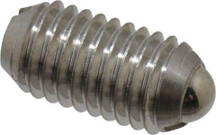 Vlier - M10x1.5, 6mm Ball Diam, 19mm Body Length, 2mm Max Ball Reach, Threaded Ball Plunger - Stainless Steel Body, Stainless Steel Ball, 1.8 Lb Initial End Force, 3.37 Lb Final End Force - Exact Tool & Supply
