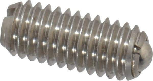 Vlier - M6x1.0, 3.5mm Ball Diam, 14mm Body Length, 1mm Max Ball Reach, Threaded Ball Plunger - Stainless Steel Body, Stainless Steel Ball, 0.45 Lb Initial End Force, 1.35 Lb Final End Force - Exact Tool & Supply