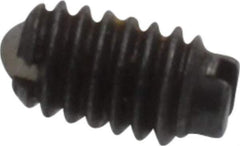 Vlier - 4-48, 0.062" Ball Diam, 0.187" Body Length, 0.02" Max Ball Reach, Threaded Ball Plunger - Steel Body, Nylon Ball, 0.13 Lb Initial End Force, 0.5 Lb Final End Force, Locking Element - Exact Tool & Supply
