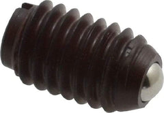 Vlier - 3/8-16, 0.187" Ball Diam, 0.625" Body Length, 0.053" Max Ball Reach, Threaded Ball Plunger - Delrin Body, Stainless Steel Ball, 2.5 Lb Initial End Force, 5 Lb Final End Force - Exact Tool & Supply