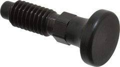 Vlier - 3/8-16, 1/4" Max Plunger Diam, 0.25 Lb Init to 2 Lb Final End Force, Knob Handle Plunger - Delrin Knob, 0.94" Body Length, 3/4" Length Under Head/Shoulder, 0.18" Plunger Projection - Exact Tool & Supply