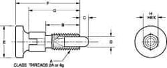 Vlier - M6x1.0, 13mm Thread Length, 0.118" Max Plunger Diam, 0.11 Lb Init to 0.34 Lb Final End Force, Knob Handle Plunger - Delrin Knob, 0.63" Body Length, 1/2" Length Under Head/Shoulder, 0.118" Plunger Projection - Exact Tool & Supply