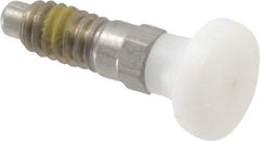 Vlier - 1/4-20, 0.16" Max Plunger Diam, 0.12 Lb Init to 0.36 Lb Final End Force, Knob Handle Plunger - Delrin Knob, 0.63" Body Length, 1/2" Length Under Head/Shoulder, 0.13" Plunger Projection - Exact Tool & Supply