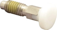 Vlier - 3/8-16, 1/4" Max Plunger Diam, 0.25 Lb Init to 2 Lb Final End Force, Locking Knob Handle Plunger - Delrin Knob, 0.94" Body Length, 3/4" Length Under Head/Shoulder, 0.18" Plunger Projection - Exact Tool & Supply