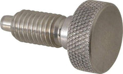 Vlier - 1/2-13, 7/8" Thread Length, 1/4" Max Plunger Diam, 1 Lb Init to 10 Lb Final End Force, Knob Handle Plunger - Knurled Knob, 1.13" Body Length, 7/8" Length Under Head/Shoulder, 1/4" Plunger Projection - Exact Tool & Supply