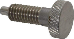 Vlier - 3/8-16, 3/4" Thread Length, 0.185 to 0.186" Max Plunger Diam, 0.5 Lb Init to 3 Lb Final End Force, Locking Knob Handle Plunger - Knurled Knob, 0.97" Length Under Head/Shoulder, 0.22" Plunger Projection - Exact Tool & Supply