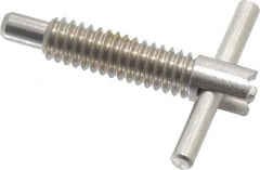 Vlier - 1/4-20 Thread, 1" Body Length, 1/4" Plunger Projection, 0.155" Plunger Diam, Stainless Steel, Locking T Handle Plunger - Exact Tool & Supply