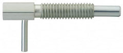 Vlier - M12x1.75, 0.43" Thread Length, 0.31" Plunger Diam, 0.38" Plunger Projection, 1 Lb Init to 4 Lb Final End Force, Steel Pull Ring Plunger - Exact Tool & Supply