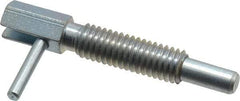 Vlier - 3/8-16, 1.18" Thread Length, 1/4" Plunger Diam, 0.75 Lb Init to 3.75 Lb Final End Force, Steel Locking L Handle Plunger - 2" Body Length, 1.31" Length Under Head, Locking Element, 0.56" Plunger Projection - Exact Tool & Supply