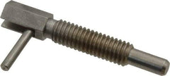 Vlier - 3/8-16, 1.18" Thread Length, 1/4" Plunger Diam, 0.75 Lb Init to 3.75 Lb Final End Force, Stainless Steel Locking L Handle Plunger - 2" Body Length, 1.31" Length Under Head, Locking Element, 0.56" Plunger Projection - Exact Tool & Supply