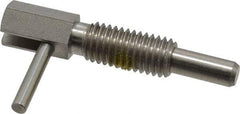 Vlier - 1/2-13, 1.1" Thread Length, 0.31" Plunger Diam, 1 Lb Init to 5 Lb Final End Force, Stainless Steel Locking L Handle Plunger - 2.11" Body Length, 1-1/4" Length Under Head, Locking Element, 3/4" Plunger Projection - Exact Tool & Supply