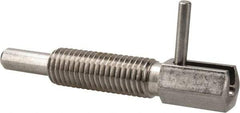 Vlier - 5/8-11, 1.82" Thread Length, 0.38" Plunger Diam, 1 Lb Init to 5 Lb Final End Force, Stainless Steel Locking L Handle Plunger - 3.05" Body Length, 2" Length Under Head, Locking Element, 1" Plunger Projection - Exact Tool & Supply