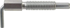 Vlier - 3/8-16, 1.18" Thread Length, 1/4" Plunger Diam, 0.75 Lb Init to 3.75 Lb Final End Force, Steel L Handle Plunger - 2" Body Length, 1.31" Length Under Head, 0.56" Plunger Projection - Exact Tool & Supply