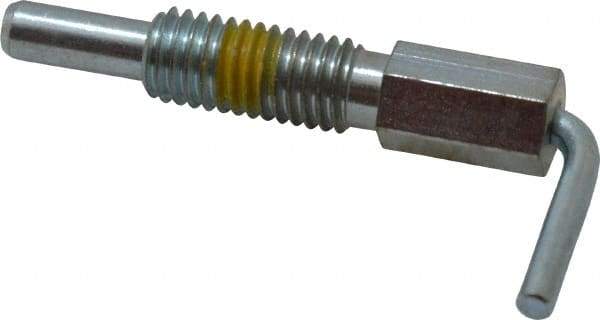 Vlier - 1/2-13, 1.1" Thread Length, 0.31" Plunger Diam, 1 Lb Init to 5 Lb Final End Force, Steel L Handle Plunger - 2.11" Body Length, 1-1/4" Length Under Head, Locking Element, 3/4" Plunger Projection - Exact Tool & Supply