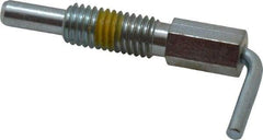 Vlier - 1/2-13, 1.1" Thread Length, 0.31" Plunger Diam, 1 Lb Init to 5 Lb Final End Force, Steel L Handle Plunger - 2.11" Body Length, 1-1/4" Length Under Head, Locking Element, 3/4" Plunger Projection - Exact Tool & Supply
