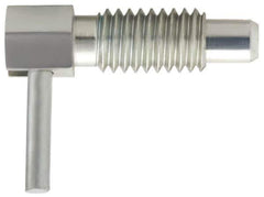 Vlier - 5/8-11, 1.07" Thread Length, 0.38" Plunger Diam, 0.75 Lb Init to 2.5 Lb Final End Force, Stainless Steel Locking L Handle Plunger - 1.88" Body Length, 1-1/4" Length Under Head, 1/2" Plunger Projection - Exact Tool & Supply
