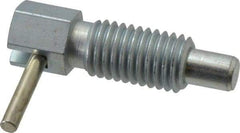 Vlier - 5/8-11, 1.07" Thread Length, 0.38" Plunger Diam, 0.75 Lb Init to 2.5 Lb Final End Force, Steel Locking L Handle Plunger - 1.88" Body Length, 1-1/4" Length Under Head, 1/2" Plunger Projection - Exact Tool & Supply