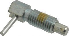 Vlier - 5/8-11, 1.07" Thread Length, 0.38" Plunger Diam, 0.75 Lb Init to 2.5 Lb Final End Force, Steel Locking L Handle Plunger - 1.88" Body Length, 1-1/4" Length Under Head, Locking Element, 1/2" Plunger Projection - Exact Tool & Supply