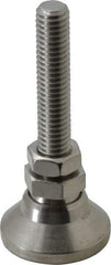 Vlier - 3/8-16 Bolt Thread, Studded Pivotal Stud Mount Leveling Pad & Mount - 3,750 Max Lb Capacity, 1-1/4" Base Diam - Exact Tool & Supply