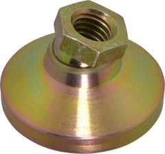 Vlier - 5000 Lb Capacity, 1/2-13 Thread, 1-1/8" OAL, Steel Stud, Tapped Pivotal Socket Mount Leveling Pad - 1-7/8" Base Diam, Steel Pad, 3/4" Hex - Exact Tool & Supply