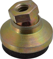Vlier - 800 Lb Capacity, 1/4-20 Thread, 45/64" OAL, Steel Stud, Tapped Pivotal Socket Mount Leveling Pad - 1" Base Diam, Elastomer Pad, 1/2" Hex - Exact Tool & Supply