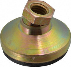 Vlier - 3750 Lb Capacity, 1/2-13 Thread, 1-1/8" OAL, Steel Stud, Tapped Pivotal Socket Mount Leveling Pad - 1-7/8" Base Diam, Elastomer Pad, 3/4" Hex - Exact Tool & Supply