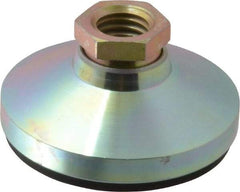 Vlier - 4500 Lb Capacity, 5/8-11 Thread, 1-1/4" OAL, Steel Stud, Tapped Pivotal Socket Mount Leveling Pad - 2-1/2" Base Diam, Elastomer Pad, 7/8" Hex - Exact Tool & Supply