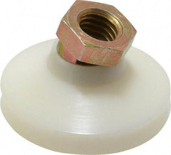 Vlier - 700 Lb Capacity, 1/2-13 Thread, 1-1/8" OAL, Steel Stud, Tapped Pivotal Socket Mount Leveling Pad - 1-7/8" Base Diam, Delrin Pad, 3/4" Hex - Exact Tool & Supply