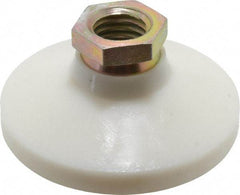 Vlier - 1200 Lb Capacity, 5/8-11 Thread, 1-1/4" OAL, Steel Stud, Tapped Pivotal Socket Mount Leveling Pad - 2-1/2" Base Diam, Delrin Pad, 7/8" Hex - Exact Tool & Supply