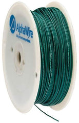 Alpha Wire - 22 AWG, 1 Strand, 305 m OAL, Tinned Copper Hook Up Wire - Green PVC Jacket, 0.057" Diam - Exact Tool & Supply