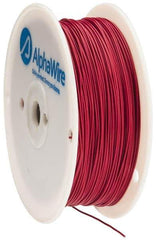 Alpha Wire - 22 AWG, 1 Strand, 305 m OAL, Tinned Copper Hook Up Wire - Red PVC Jacket, 0.057" Diam - Exact Tool & Supply