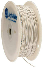 Alpha Wire - 22 AWG, 1 Strand, 305 m OAL, Tinned Copper Hook Up Wire - White PVC Jacket, 0.057" Diam - Exact Tool & Supply