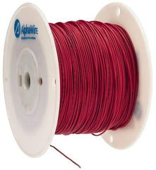 Alpha Wire - 20 AWG, 1 Strand, 305 m OAL, Tinned Copper Hook Up Wire - Red PVC Jacket, 0.064" Diam - Exact Tool & Supply