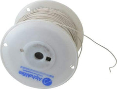 Alpha Wire - 18 AWG, 1 Strand, 305 m OAL, Tinned Copper Hook Up Wire - White PVC Jacket, 0.072" Diam - Exact Tool & Supply