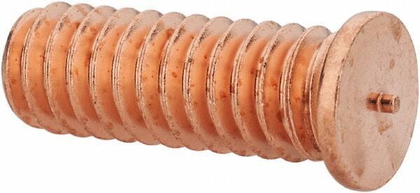Bettermann - 1/4-20, Mild Steel Threaded Flanged Studs - 3/4 Inch Overall Length - Exact Tool & Supply
