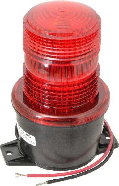 Federal Signal Corp - 12 to 48 VDC, 4X NEMA Rated, Strobe Tube, Red, Low Profile Mini Strobe Light - 65 to 95 Flashes per min, 3-1/8 Inch Diameter, 5.1 Inch High, IP66 Ingress Rating, T Mount - Exact Tool & Supply